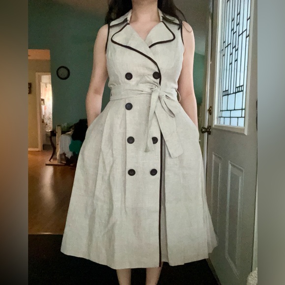 Talbots Dresses & Skirts - Talbots Linen Belted Trench Dress